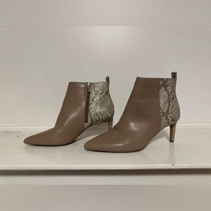 Snakeskin Heeled Booties